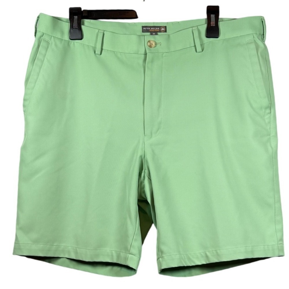 Peter Millar Crown Sport Performance Men's Golf Shorts, Pear Tart, Size 36